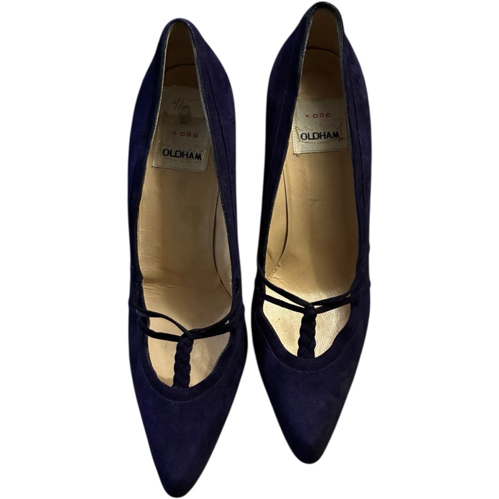 Todd Oldham Vintage Deep Purple Strappy Heels Size 38.5 US 8 - Picture 4 of 7